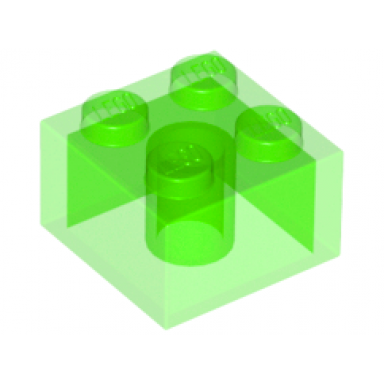 trans-bright green brick 2 x 2