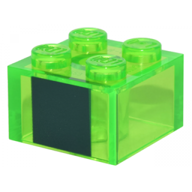 trans-bright green brick 2 x 2 with large dark green square pattern minecraft slime