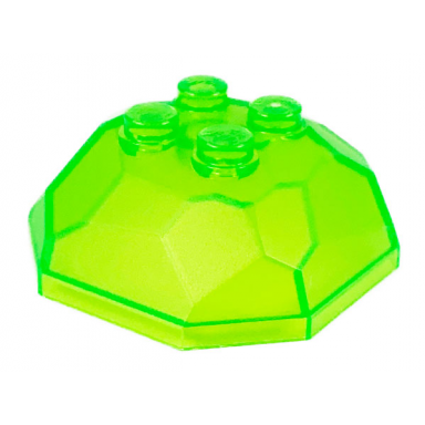 trans-bright green rock 4 x 4 octagonal boulder top