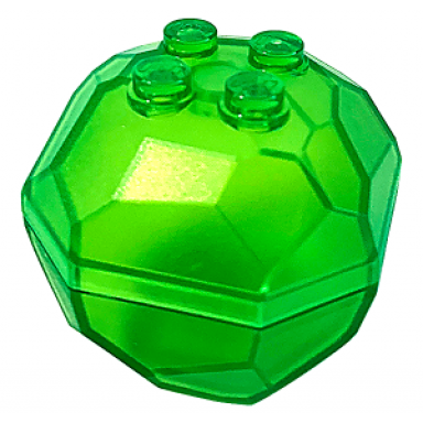 trans-bright green rock 4 x 4 octagonal boulder 30293 30294
