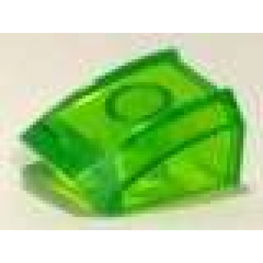 trans-bright green slope curved 2 x 2 lip
