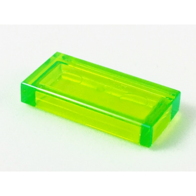 trans-bright green tile 1 x 2