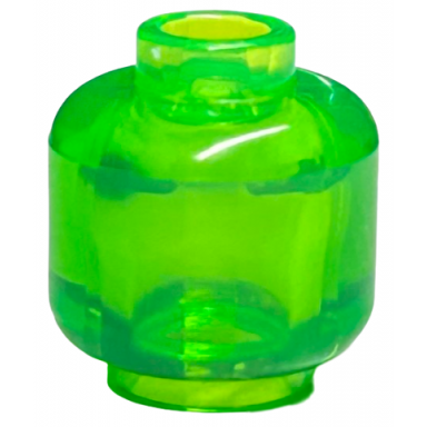 trans-bright green minifigure head plain