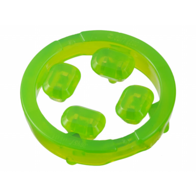 trans-bright green rock faceted with small pin infinity stone 4 on sprue