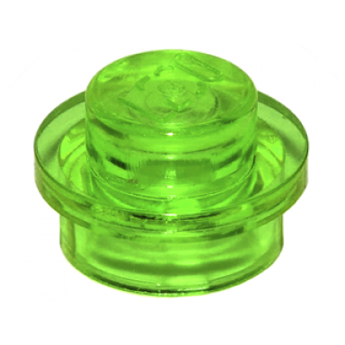 trans-bright green plate round 1 x 1