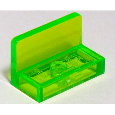 trans-bright green panel 1 x 2 x 1 with rounded corners