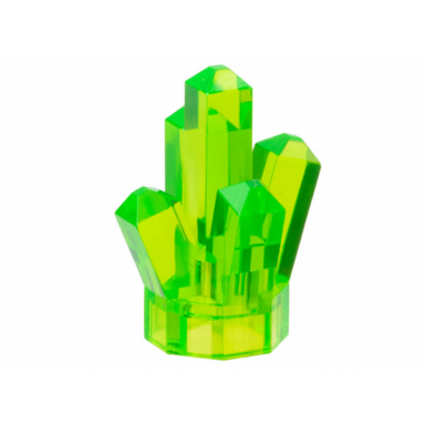 trans-bright green rock 1 x 1 crystal 5 point
