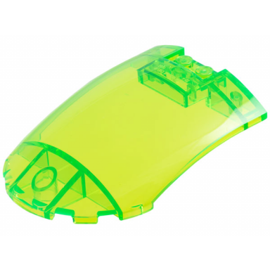 trans-bright green windscreen 8 x 6 x 2 curved