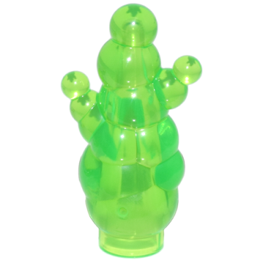 trans-bright green column of bubbles