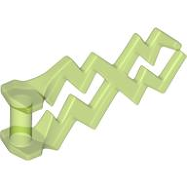 trans-bright green wave angular double with bar handle electric zigzag lightning bolt