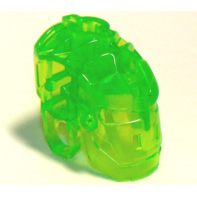 trans-bright green bionicle head connector block glatorian