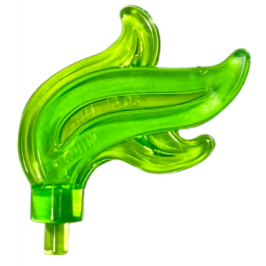 trans-bright green minifigure plume feather triple compact flame water with small pin