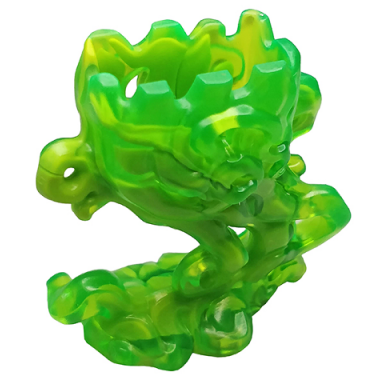 trans-bright green minifigure pedestal ghost smoke with marbled lime pattern