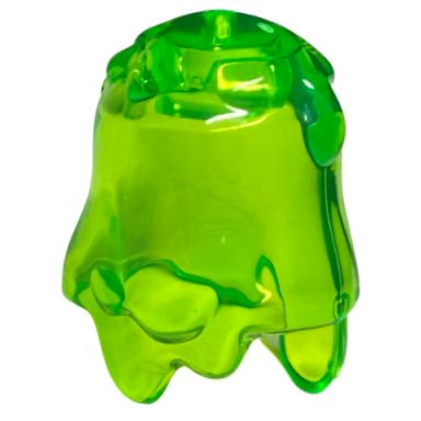 trans-bright green minifigure headgear head cover slime