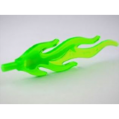 trans-bright green wave rounded straight large with bar end flame with marbled glow in dark white pattern