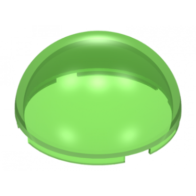 trans-bright green cylinder hemisphere 4 x 4