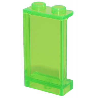 trans-bright green panel 1 x 2 x 3 with side supports - hollow studs