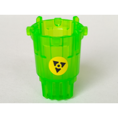 trans-bright green hero factory container bucket with meltdown logo on yellow background pattern sticker - set 7148