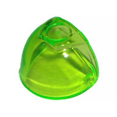 trans-bright green minifigure visor large with trapezoid area on top