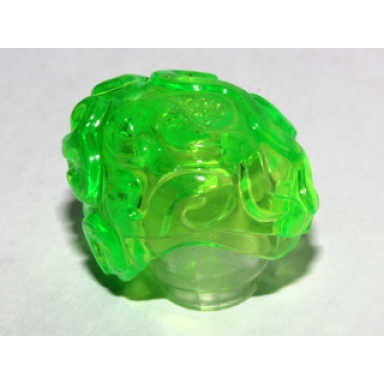 trans-bright green minifigure headgear brain alien