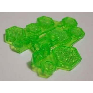trans-bright green hero factory hexagon shield