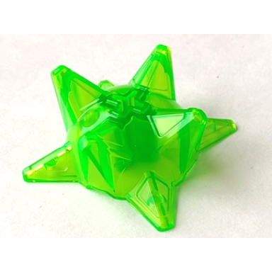 trans-bright green hero factory weapon spiked ball half with axle hole