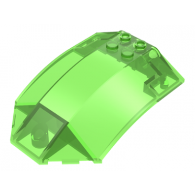 trans-bright green windscreen 8 x 6 x 2 curved sloped sides
