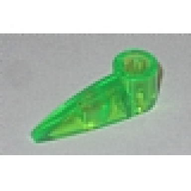 trans-bright green bionicle 1 x 3 tooth with axle hole bohrok eye