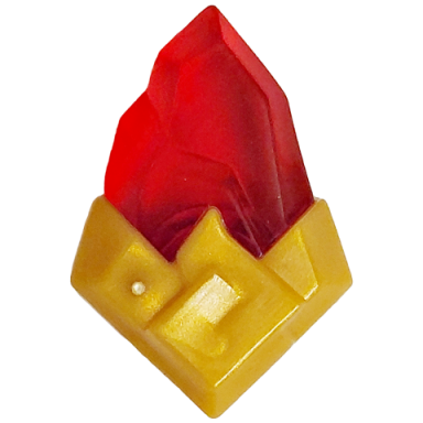 trans-red rock faceted pointed with molded pearl gold base pattern monkie kid color stone