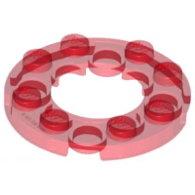 trans-red plate round 4 x 4 with 2 x 2 round open center