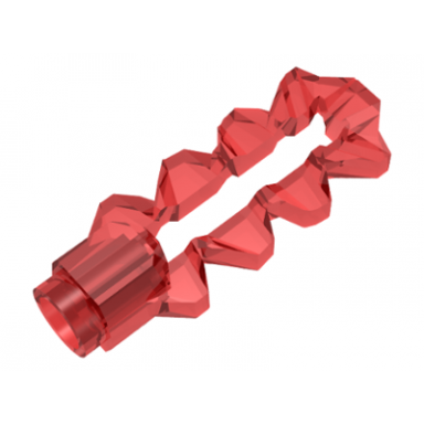 trans-red minifigure weapon sword double blade serrated with bar holder