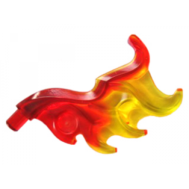 wave rounded curved wing with bar end flame with marbled trans-yellow pattern