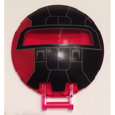 trans-red dish 6 x 6 inverted with bar handle with sw first order tie fighter rear window pattern