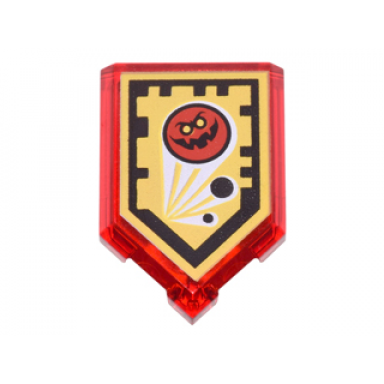 trans-red tile modified 2 x 3 pentagonal with nexo power shield pattern - globlin attack