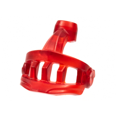 trans-red minifigure visor pointed with face grille