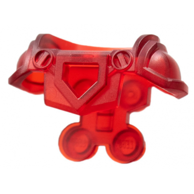 trans-red minifigure armor breastplate with shoulder pads large pentagonal cutout and 4 studs on back