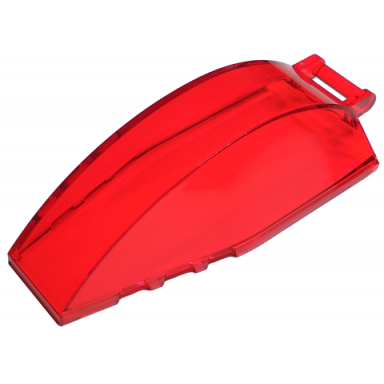 trans-red windscreen 8 x 4 x 2 curved with bar handle