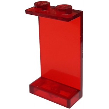 trans-red panel 1 x 2 x 3 - solid studs
