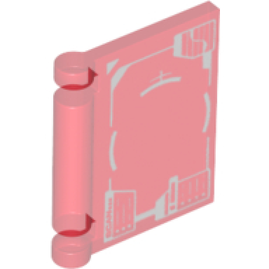 trans-red minifigure utensil book cover with display pattern