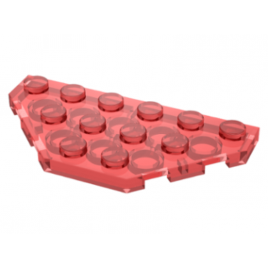 trans-red wedge plate 3 x 6 cut corners