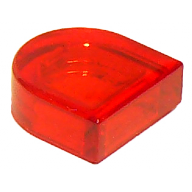 trans-red tile round 1 x 1 half circle extended