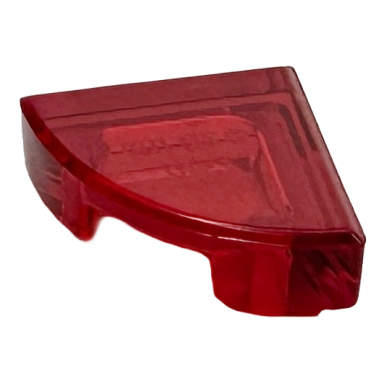 trans-red tile round 1 x 1 quarter