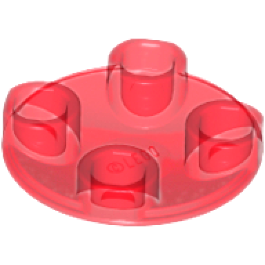 trans-red plate round 2 x 2 with rounded bottom boat stud