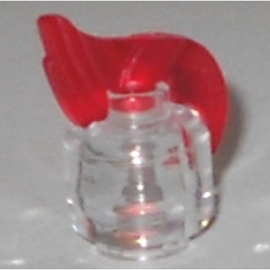 trans-red minifigure hair mohawk thin