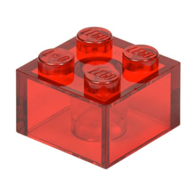 trans-red brick 2 x 2