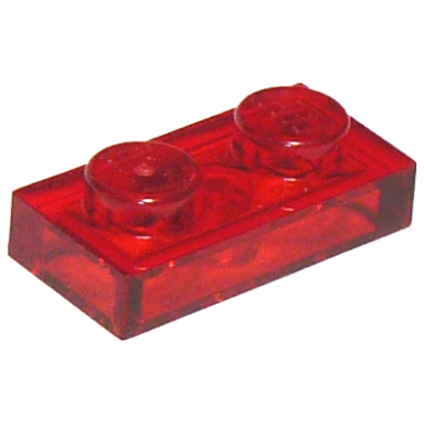 trans-red plate 1 x 2