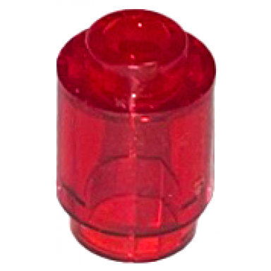 trans-red brick round 1 x 1