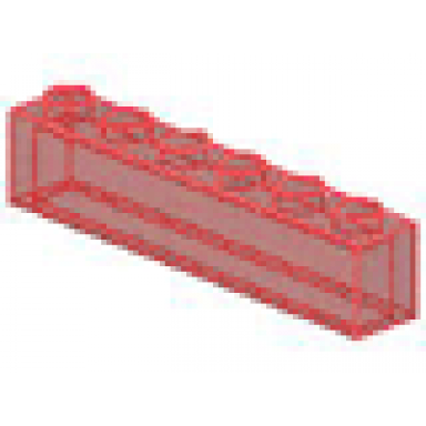 trans-red brick 1 x 6 without bottom tubes