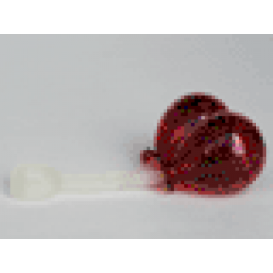 trans-red duplo utensil balloons with frosted trans-clear handle