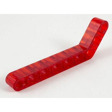 trans-red technic liftarm modified bent thick 1 x 9 7 - 3